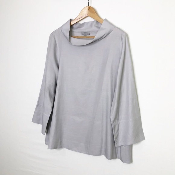 COS Gray mock neck tunic top - Picture 3 of 10